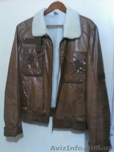 Куртка короткая,  кожа,  натуральных мех. Размер 48 #1595303