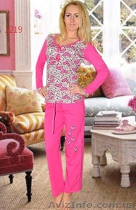 Теплые пижамы кофта и брюки женские оптом теплі піжами кофта і брюки #1599170