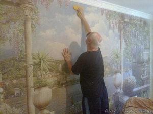 поклейка обоев и потолочной плитки из полистирола #1597199