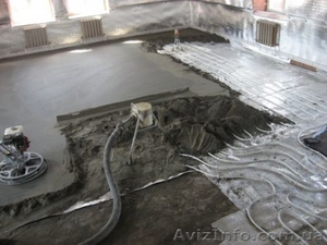 Полусухая стяжка пола машинным способом. Заливка теплого пола. Машинная стяжка #1607509