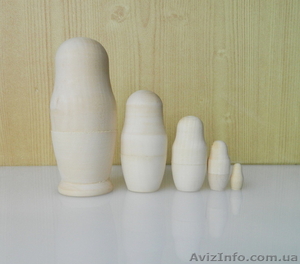 Заготовка матрешка деревянная 5-местная из липы #1606384