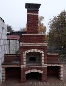 .Барбекю мангал печь камин из кирпича. Установка каминных топок... #1606944
