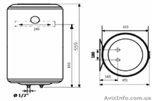 Практичный электрический бойлер Atlantic ROUND 50 VMR недорого #1612014