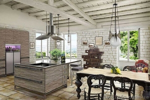 Гипсовый кирпич Рустик. Кирпич для интерьера Рустик. #1609031