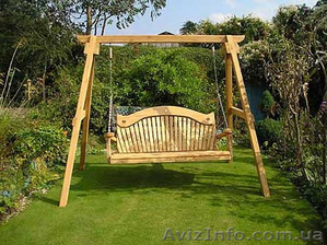Качели садовые №4 из термодревесины #1617347