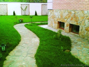 Природный камень-песчаник - новый ландшафт дома #1618852