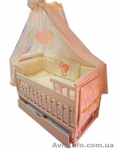 Новый набор Люкс 2. Кроватка,  ящик,  матрас кокос,  постель 10 эл. #1618183