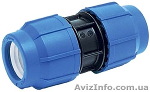 Муфты компрессионные зажимные для полиэтиленовых труб диаметром 25мм, 32мм,  40мм,  #1621850