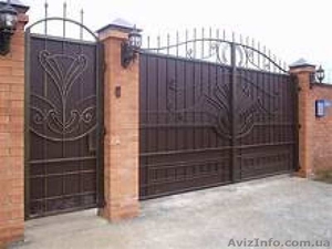 Ворота из профлиста с ковкой,  калитки,  заборы,  Кривой Рог #1627453