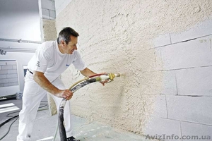 Ремонт 21 века в Киеве: машинная штукатурка от сети 220 вольт #1628424