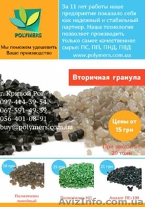 Втор. гранула ПЭНД-HDPE,  регранулят,  ПЕ втор. для плівки,  труб #1630605