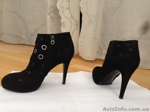 Напівчобітки замшеві чорні Італія #1629723