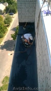 Ремонт кровли балконного козырька  евро-рубероидом #1629392