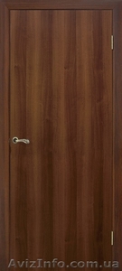 Дверь глухая гладкая орех #1633636