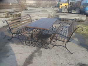 Скамейка садовая,  лавочка парковая,  кованная скамья  для сада,  дачи,  л #1642448