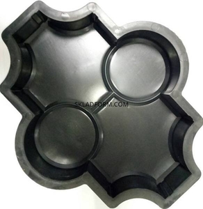 Формы для тротуарной плитки Клевер с кругами гладкий 4, 5 см #1644864