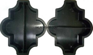 Формы для тротуарной плитки Клевер гладкий Половинки #1644870