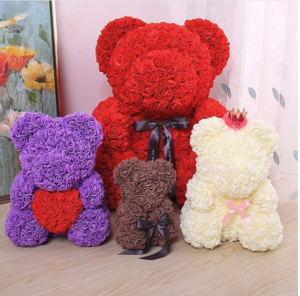 Мишка из роз+сердце #1646357