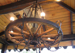 Люстра деревянная потолочная №2 #1647233