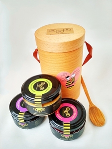 Подарунковий Набір Тубус в шпоновій коробочці,  мед,  медові десерти #1644447