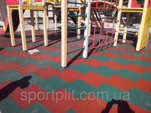 Резиновая плитка для спортивных площадок #1651722