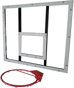 Баскетбольный щит оргстекло (10 мм.) 0, 8м. х 1, 0м. с кольцом  #1545678