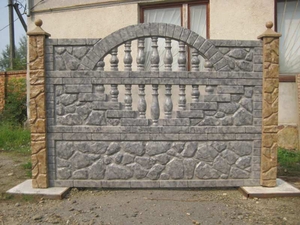 Еврозаборы глянцевые,  цветные (мрамор из бетона),  металлоизделия #1657810