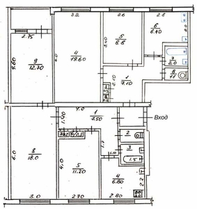 Большой семье - просторная квартира рядом с метро. #1659752