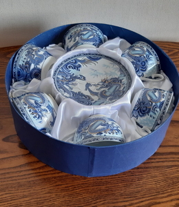 Сервиз синий дракон в подарочной коробке  #1665583