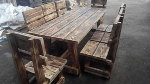 Дерев'яні садові меблі.Деревянная садовая мебель.Уличная мебель. Мебель для дачи #1592134