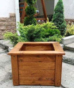 Деревянные кашпо. Клумбы. Ящики для цветов из дерева. Дерев'яні кашпо. #1674322