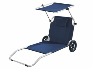 Шезлонг для пляжа Crivit синий-серебристый  #1687290