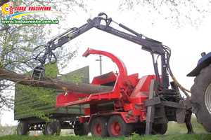 Измельчитель древесины с манипулятором Biber 80. Щепа.  #1538861