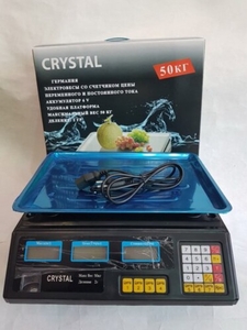 Торговые Весы электронные с калькулятором Crystal 50 kg 6V Черный Лучшая цена! #1697730