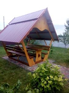 Беседка из дерева для дачи ,  колодец . #1315204