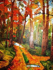 Матвєєв О. Дорога у жовтні. Полотно,  олія,  120х80 #1705414