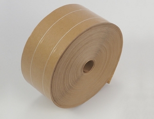 Скотч крафт бумажный 60 мм х 200 м армированный 2 нитями,  активируемый водой #1705676