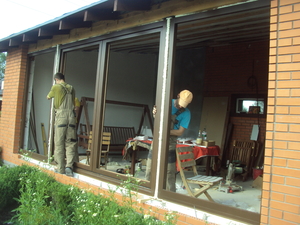 Окна двери и лестницы из массива дерева. #257619