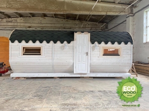 Мобильная баня-бочка овал под ключ 5х2, 3 м от производителя #1712019