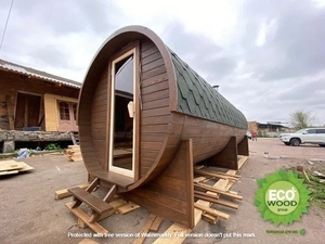 Мобильная баня бочка с панорамным окном под ключ 6х2, 3 м. от производителя. #1712029