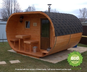 Мобильная баня-бочка овал под ключ 4х2, 3 м. от производителя. #1711755