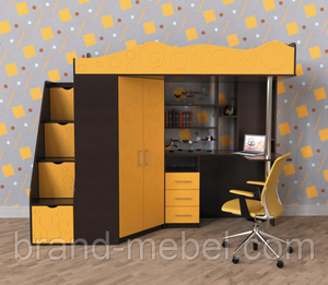 Ліжко горище ДМ 37 МДФ серії Binky #1451135