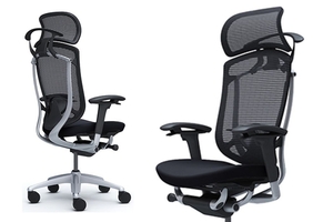 Кресло OKAMURA CONTESSA SECONDA с Серебряной Алюминиевой Рамой,  Сиденьем из Черн #1721554