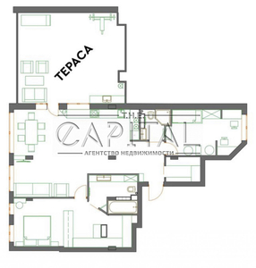 3к квартира/ с террасой/ ЖК Республика/ Respublika/ Голосеевский р-н #1721499