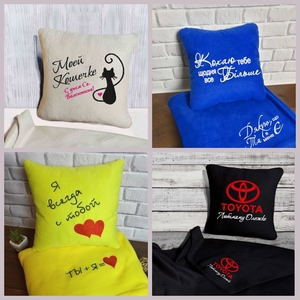 Подушка и плед подарочный набор. Расцветки в ассортименте #1719005