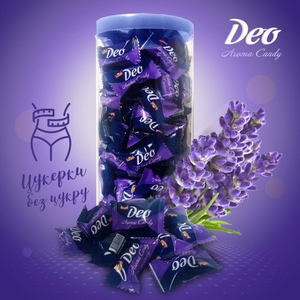 Льодяники без цукру Лаванда Deo Aroma Candy,  упаковка 300 г #1728883