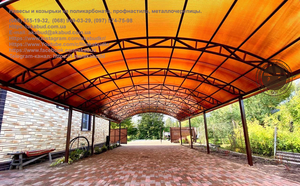 Любые виды навесов из профнастила и металлочерепицы   #1729925