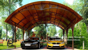 Навесы из профилированного поликарбоната. Ворота из профлиста #1730633