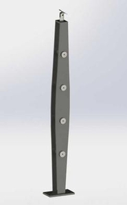 Балясина металева (стійка) огородження HR1014 ч/м #1731227