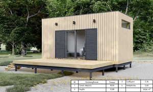 Модульний будинок під ключ. Модульний міні будинок з відкритою терасою. #1736067